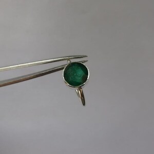 Emerald Ring, Solid 925 Sterling silver Handmade  Ring, Emerald ring, Natural Round Shape Emerald Silver Gift Ring,stacking ring, stone ring