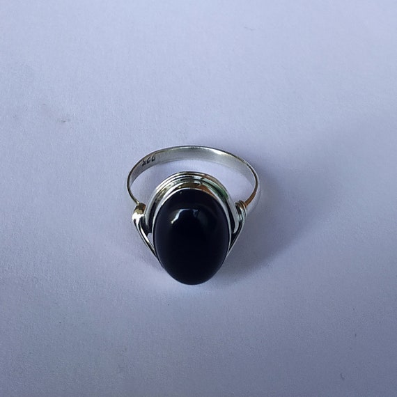 Balck Onyx Ring 92.5% Sterling Silver Ring Handmade Ring | Etsy