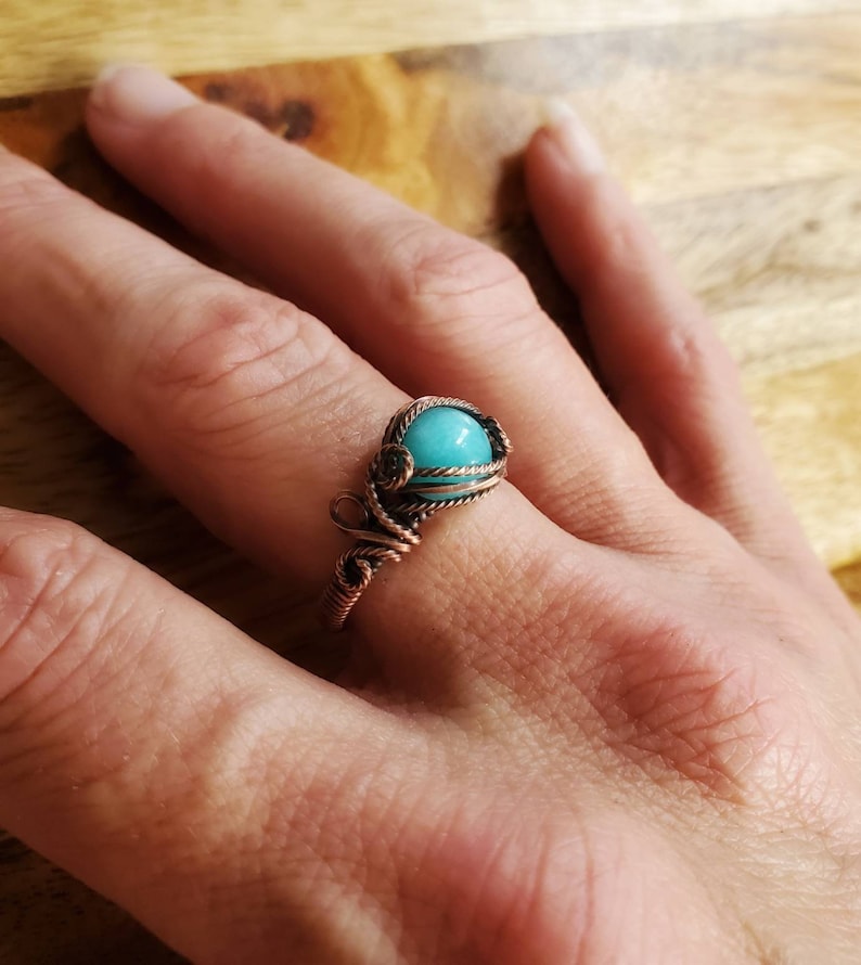 or copper wire sterling silver Customizable wire wrapped ring with rose gold