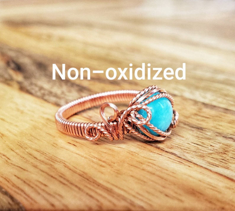 or copper wire sterling silver Customizable wire wrapped ring with rose gold
