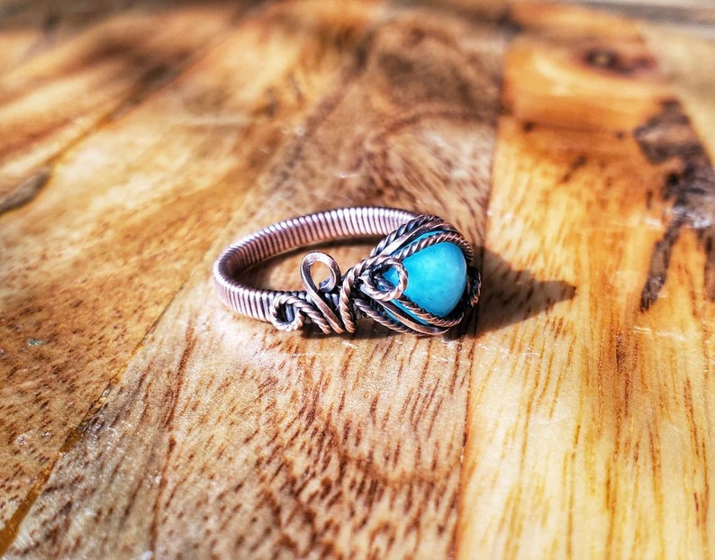 or copper wire sterling silver Customizable wire wrapped ring with rose gold