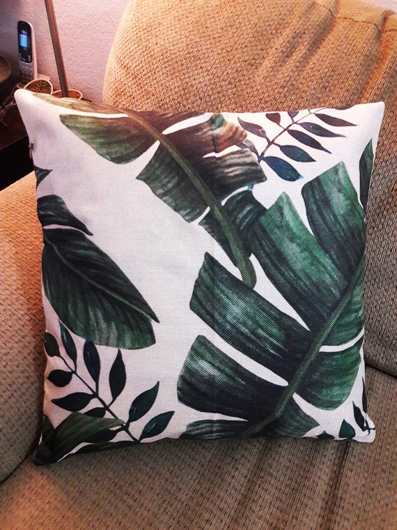Tropical Leaf Pillow Cover Swiss Cheese Swiss Cheese Texture Cushion Pillow