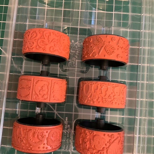Set of 6 1” stampin’ up stampin’ around rollers with handle and some ink cartridges