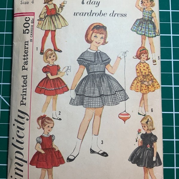 1950’s vintage Simplicity 4586 child size 4 dress pattern