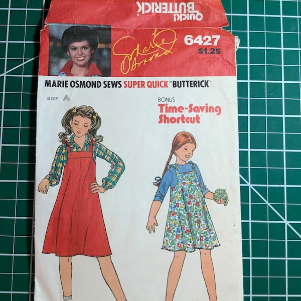 1970’s Butterick 6427 size A (P-S-M) for girls jumper by Marie Osmond