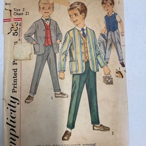 1960’s vintage Simplicity 4836 boys size 2 chest 21 pattern