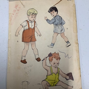 1950’s Vintage Butterick 5548 size 2 chest 21 Toddlers Two Piece Suit