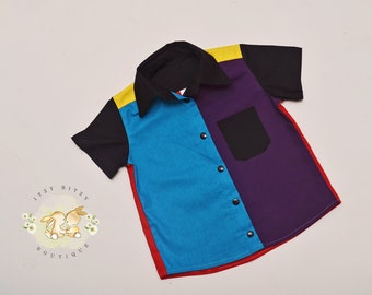 Boys Multi Colour Collared shirt, wiggles inspired