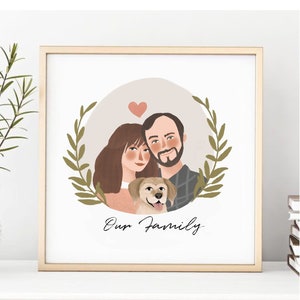 Couple Portrait, Couple illustration, Wedding gift, Custom couple portrait, Family portrait, Personalized portrait, Illustration, Gift Card image 4