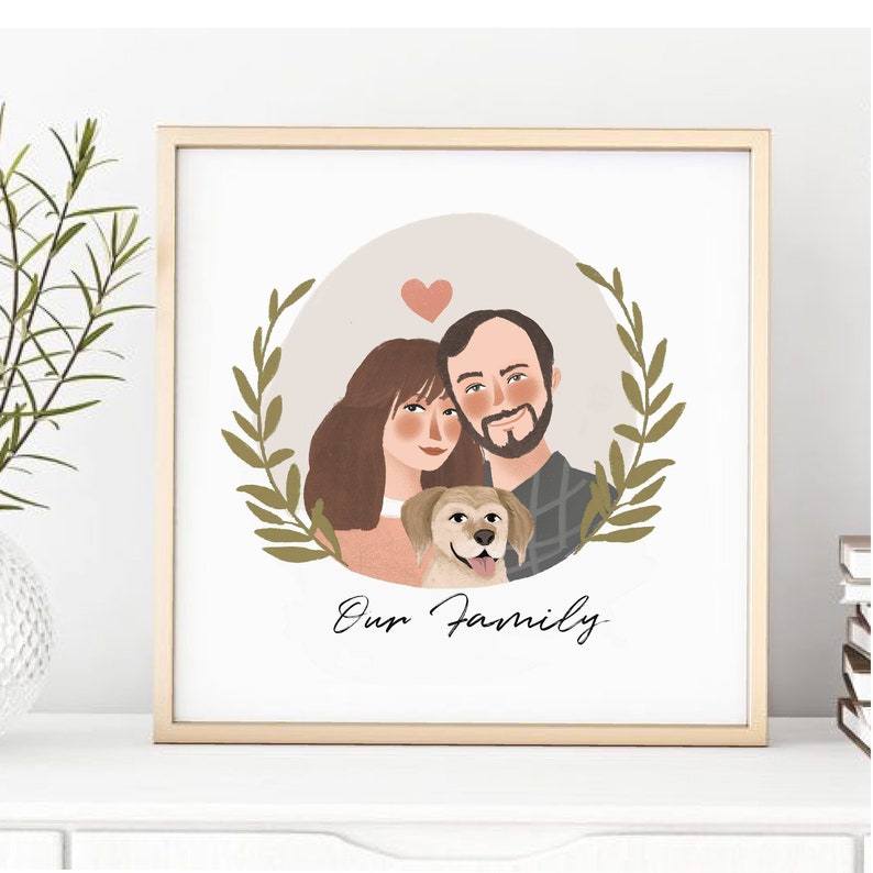 Couple Portrait, Couple illustration, Wedding gift, Custom couple portrait, Family portrait, Personalized portrait, Illustration, Gift Card image 4