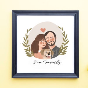 Couple Portrait, Couple illustration, Wedding gift, Custom couple portrait, Family portrait, Personalized portrait, Illustration, Gift Card image 7