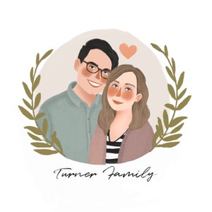 Couple Portrait, Couple illustration, Wedding gift, Custom couple portrait, Family portrait, Personalized portrait, Illustration, Gift Card image 9