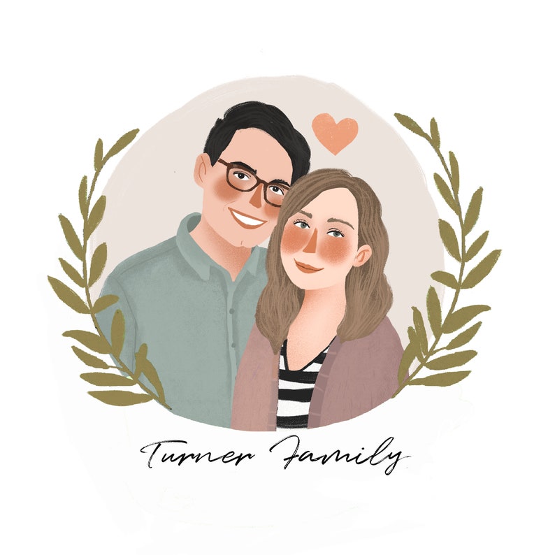 Couple Portrait, Couple illustration, Wedding gift, Custom couple portrait, Family portrait, Personalized portrait, Illustration, Gift Card image 9