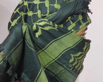 Foulard Palestine Keffiyeh (Shemagh) 48x48 Pouces - Coton Brodé Traditionnel - Neuf Avec étiquettes