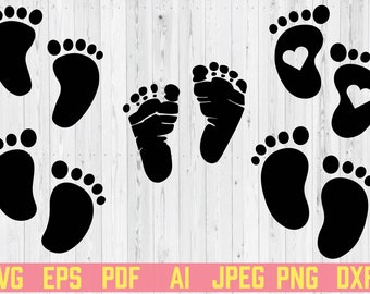 Baby Footprint Instant Download SVG, PNG, EPS, dxf, jpg digital download