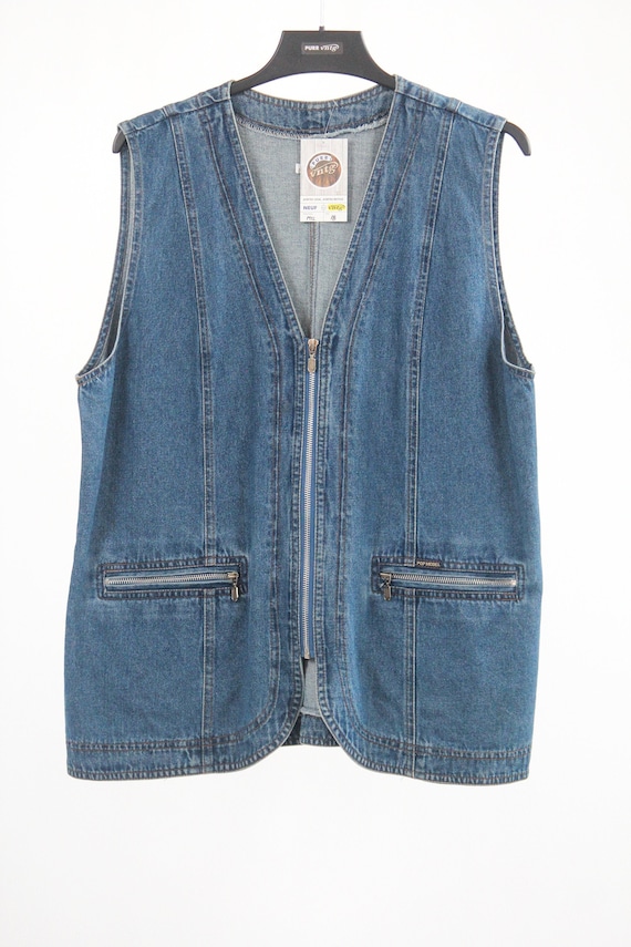 VNTG Zipper Denim Sleeveless Vest // Veste de jean