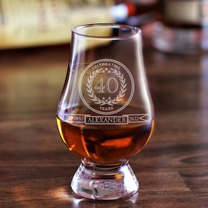 Personalized Birthday Glass / Custom Glencairn Glasses / Whiskey Glasses / Scotch Glass / Bourbon Glass / Birthday Whiskey Gift