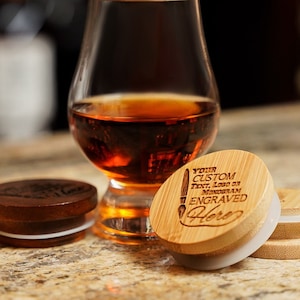Custom Glass Topper / Glencairn Topper / Glasses Toppers / Toppers for Glasses / Glencairn Lid / Kenzie Topper, Whiskey Whisdom Topper