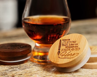 Custom Glass Topper / Glencairn Topper / Glencairn Lid / Glasses Toppers / Toppers for Glasses / Kenzie Topper, Whiskey Whisdom Topper