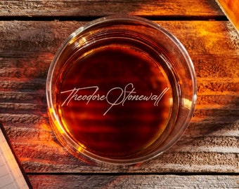 Custom Whiskey Glass - Personalized Whiskey Glass - Bottom Engraved Whiskey Glass - Groomsmen Whiskey Gift - Bourbon Glass - Scotch Glass