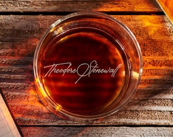 Custom Whiskey Glass - Personalized Whiskey Glass - Bottom Engraved Whiskey Glass - Groomsmen Whiskey Gift - Bourbon Glass - Scotch Glass