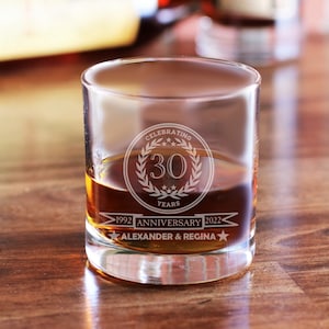 Personalized Anniversary Glass / Whiskey Glasses / Scotch Glass / Bourbon Glass / Custom Anniversary Gift / Anniversary Whiskey