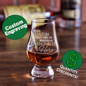 Custom Glencairn Glass / Personalized Glencairn Glasses / Glencairn Whiskey Glasses / Engraved Scotch Glasses / Bourbon Glass