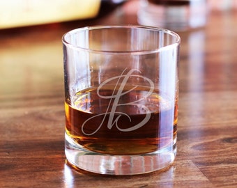 Monogram Whiskey Glass / Monogram Glasses / Bourbon Glasses / Monogram Rocks Glass / Scotch Glass