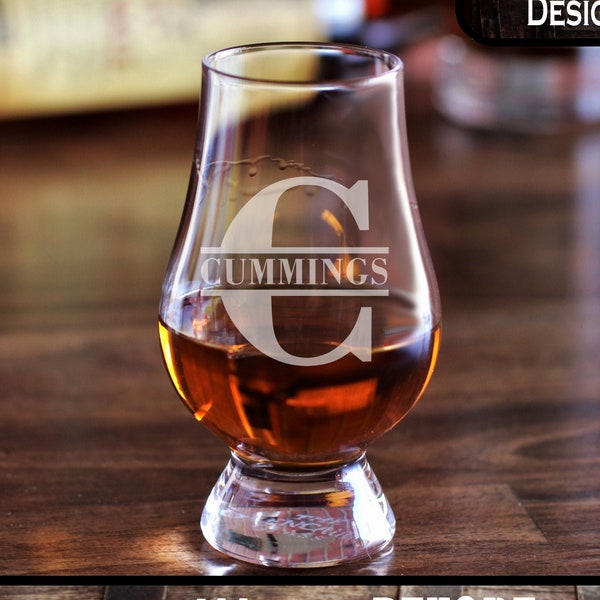 Monogram Glencairn Glass / Monogram Glasses / Glencairn Whiskey Glasses / Engraved Scotch Glasses / Bourbon Glass