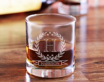 Monogram Rocks Glass / Custom Whiskey Glasses / Scotch Glass / Bourbon Glass / Monogram Whiskey Glasses / Personalized Whiskey Glass