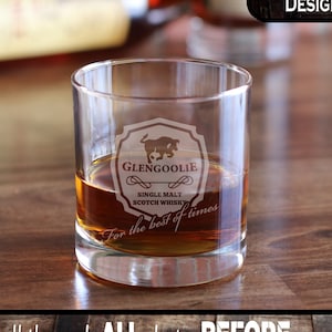 Glengoolie Scotch Whisky Glass / Glengoolie Rocks Glass / Glengoolie Glass / Bourbon Glass / Whiskey Glass
