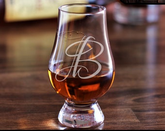 Monogram Glencairn Glass / Monogram Glasses / Glencairn Whiskey Glasses / Engraved Scotch Glasses / Bourbon Glass