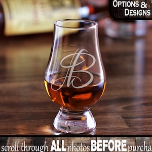 Monogram Glencairn Glass / Monogram Glasses / Glencairn Whiskey Glasses / Engraved Scotch Glasses / Bourbon Glass