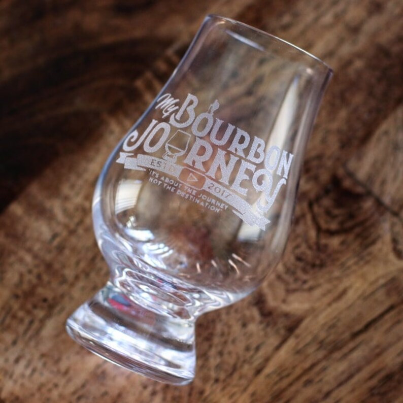 My Bourbon Journey Engraved Glencairn Glass Laser - Engraved Glencairn Whisky Glasses My Bourbon Journey Engraved Glencairn Glass Laser - Engraved Glencairn Whisky Glasses
