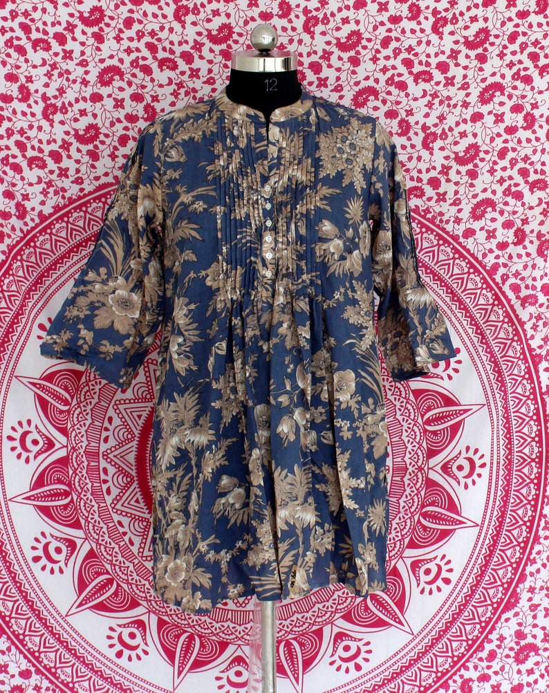 New Fashion Designer Kurti Girl/'s Top Hippie Summer Dress Indian Cotton Floral Design Kurti Colorful Bohemian Dress Women/'s Boho Top
