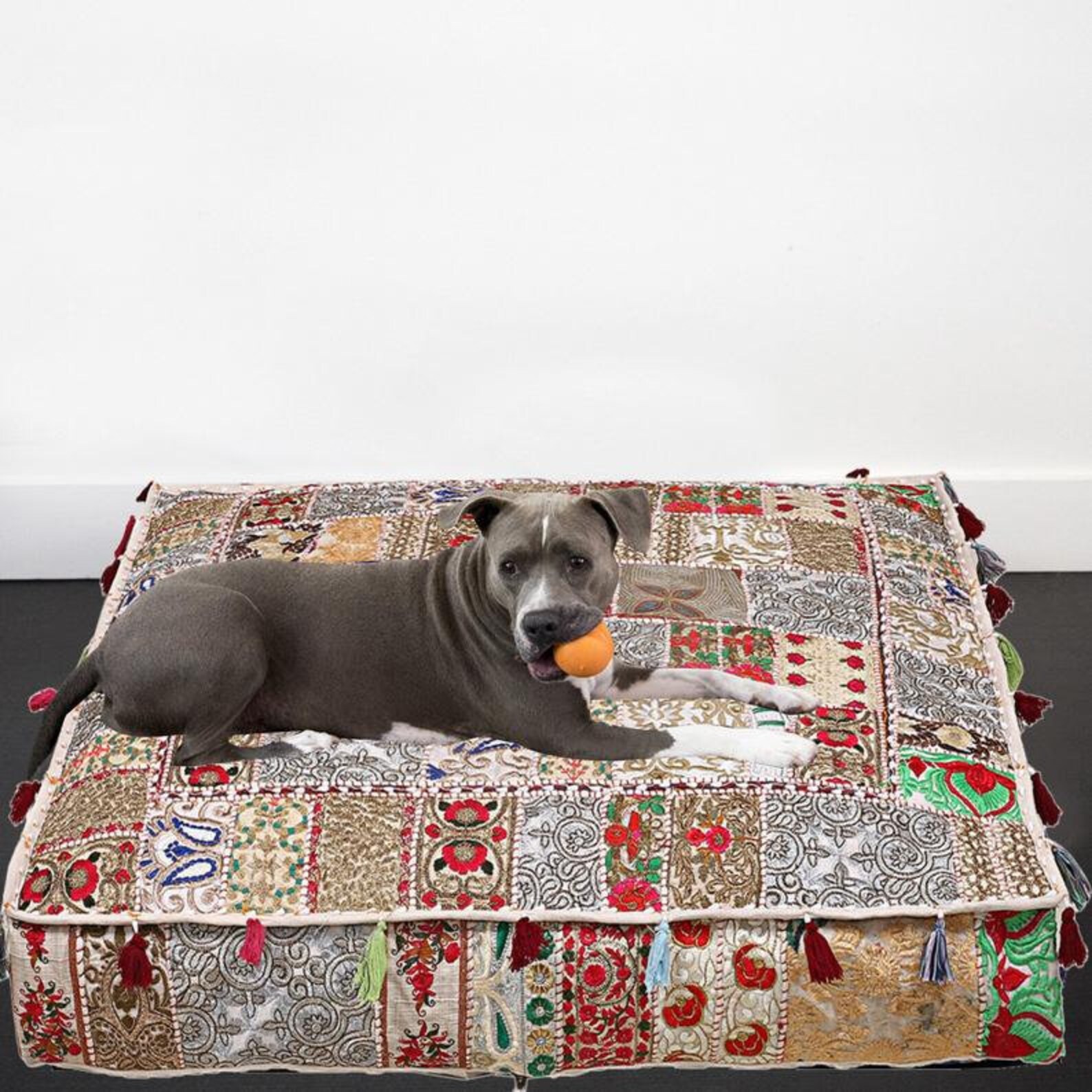 Indian Cotton Patchwork Dog Bed Pouf Cover Ethnic Handmade Etsy