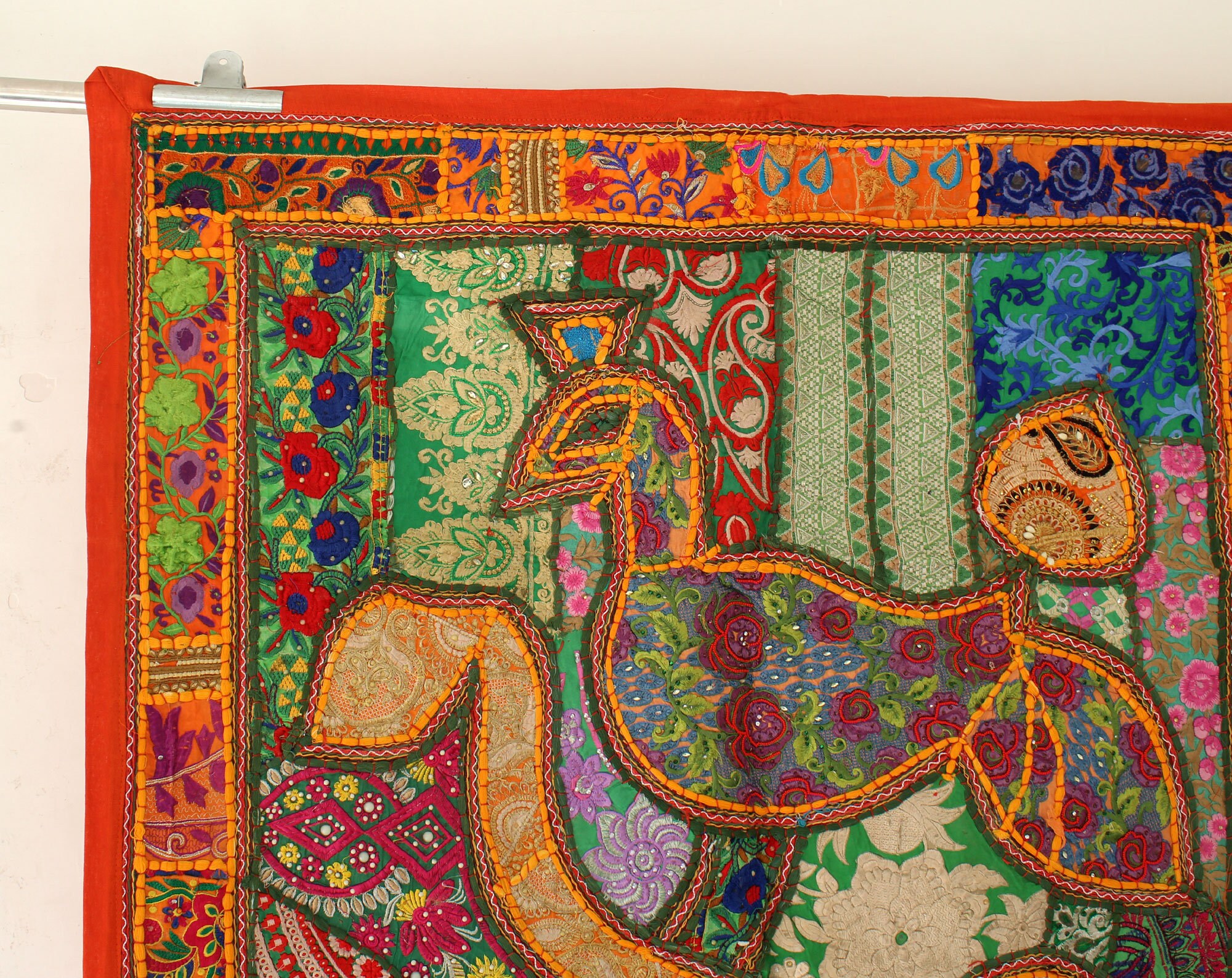 Indian Patchwork Tapestry Vintage Tapestry Embroidered Etsy