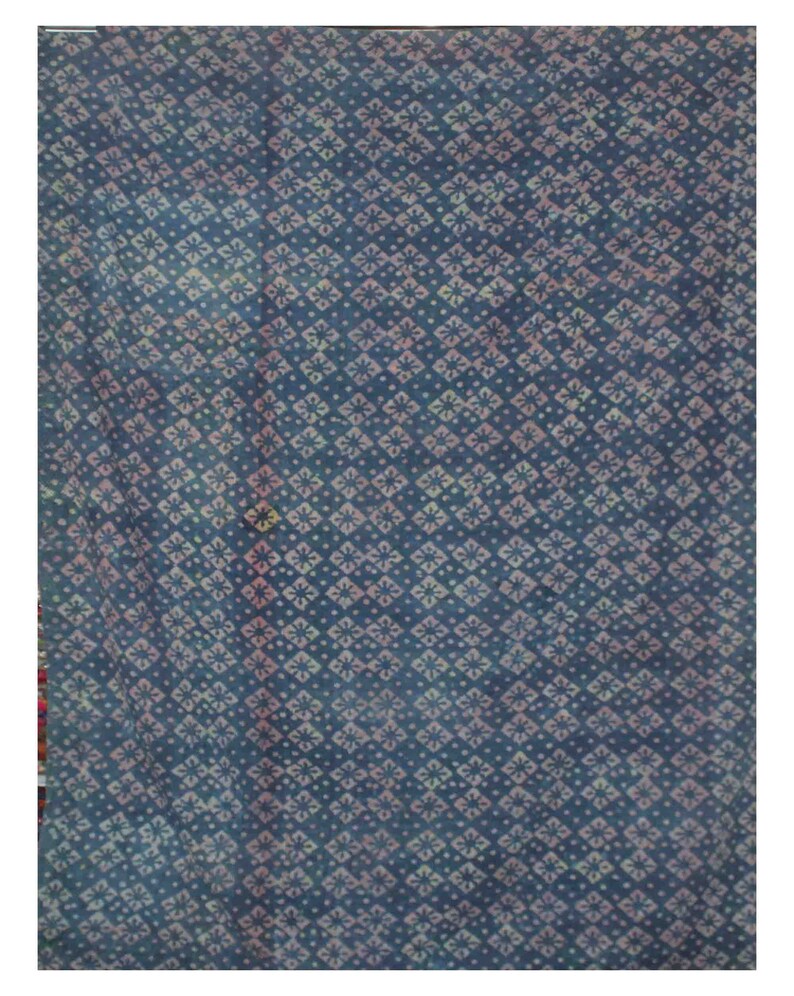 Handmade Indigo Kantha Quilt Vintage Cotton Sari Kantha Throw Reversible Indigo Kantha Bedspread Block Print Kantha Blanket Kantha Bed Cover