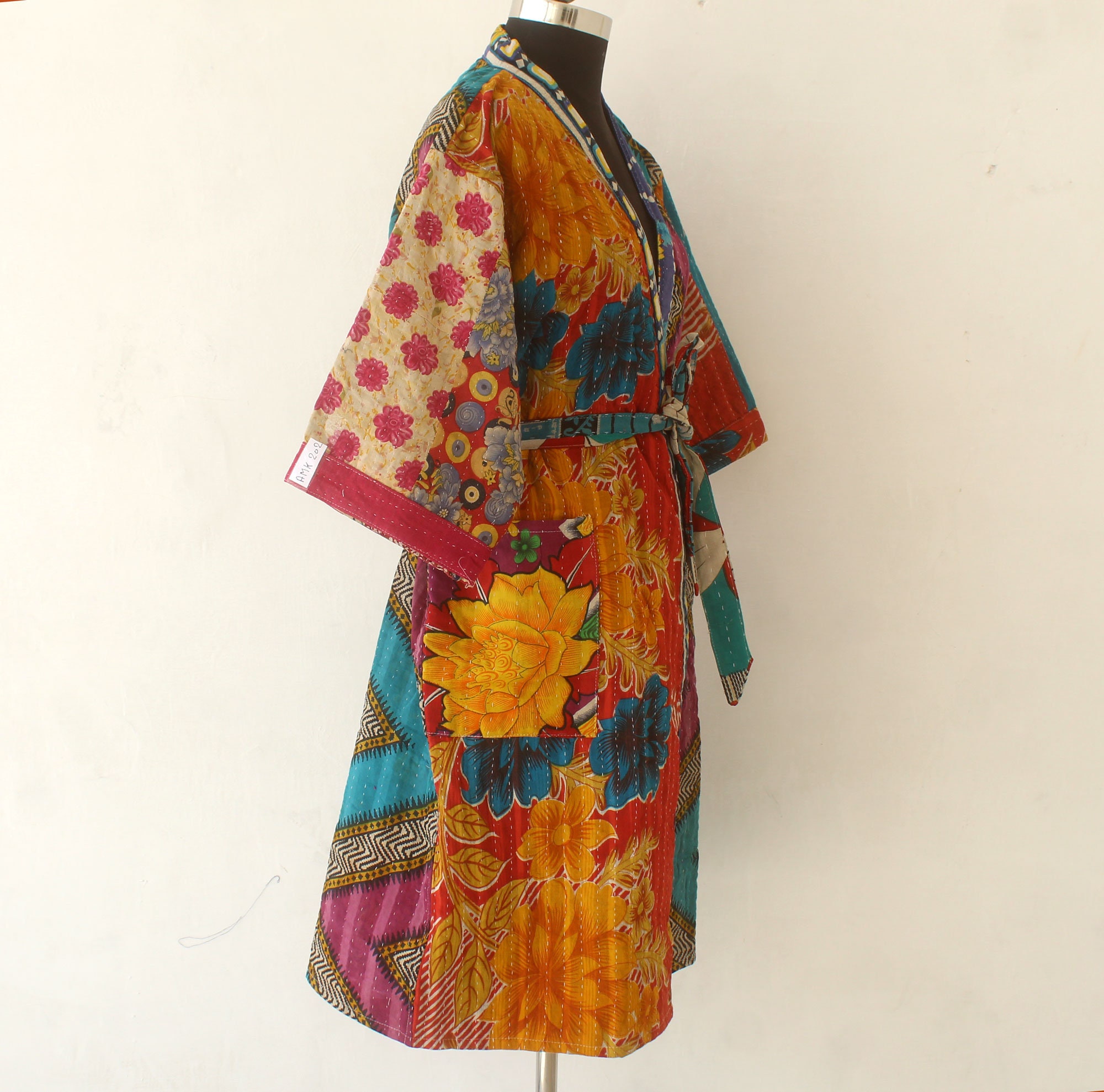Cotton Kimono Robe Open Cotton Jacket Handmade Fabric Long | Etsy
