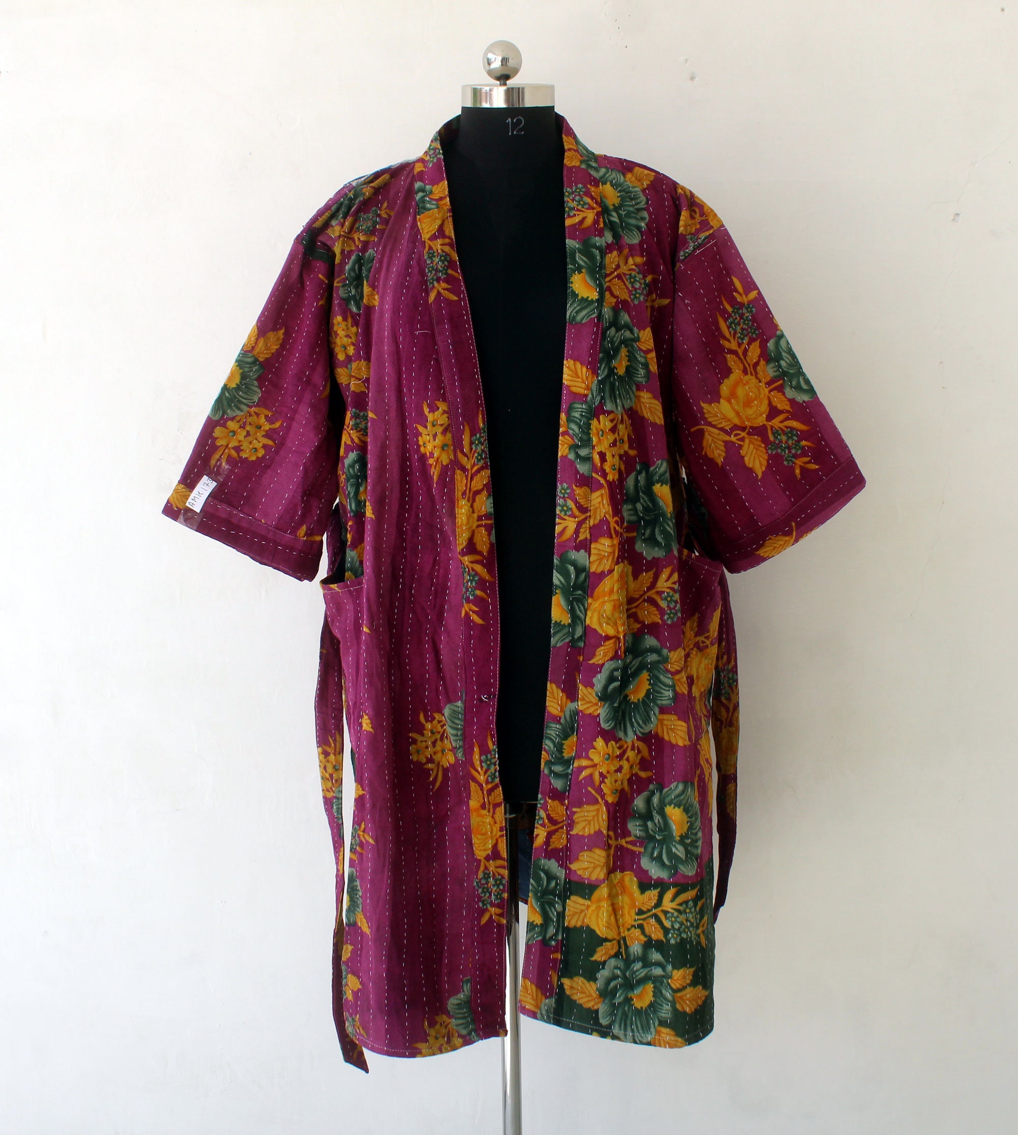 Vintage Kantha Robe Handmade Fabric Kantha Quilted Robe Etsy