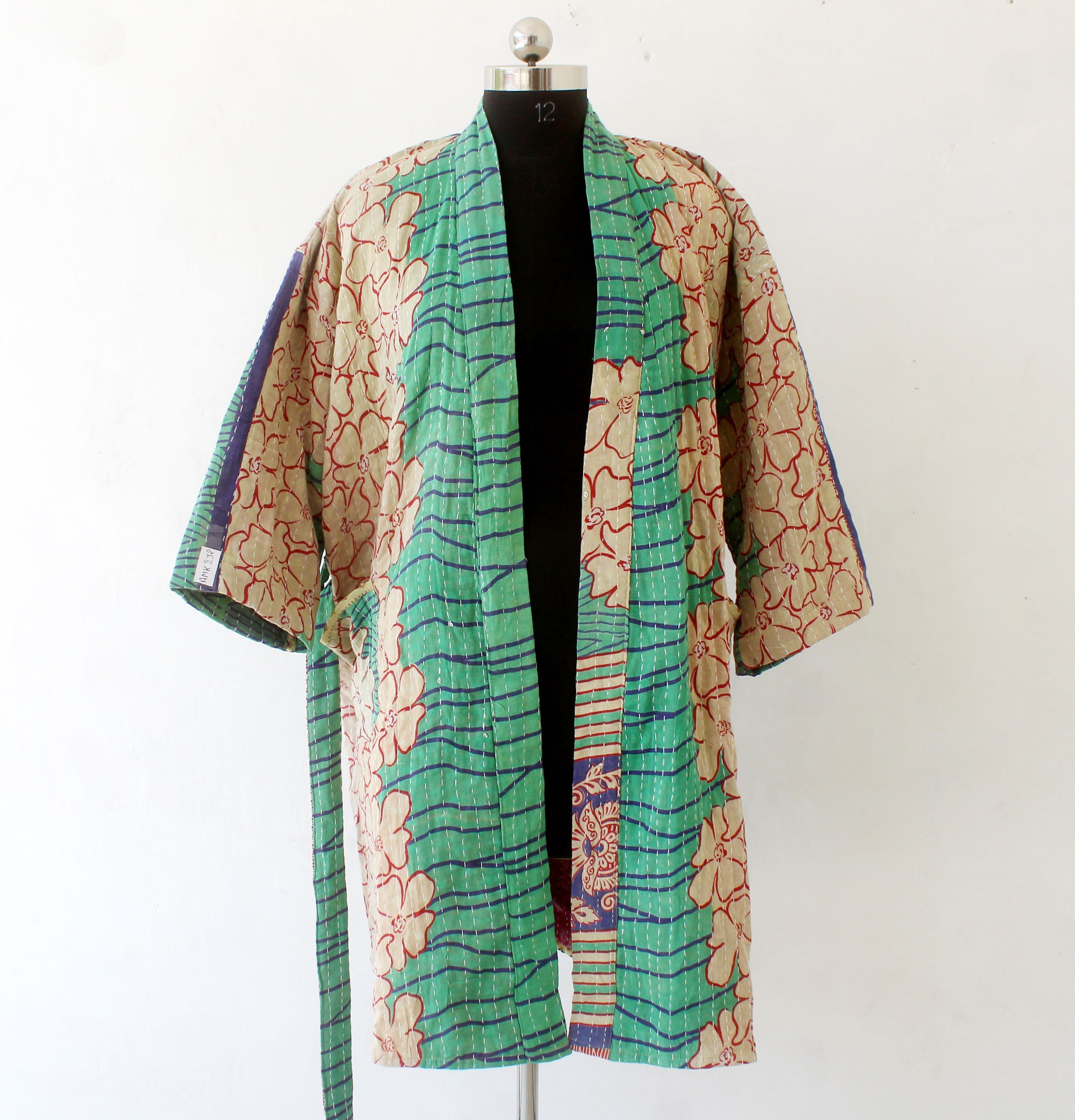 Gudari Jacket Kantha Quilted Robe Japanese Kimono Open | Etsy