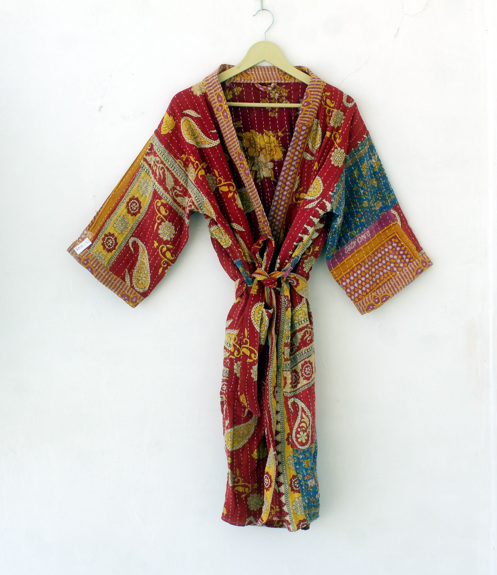 Vintage Kantha Robe Handmade Fabric Kantha Quilted Robe Etsy