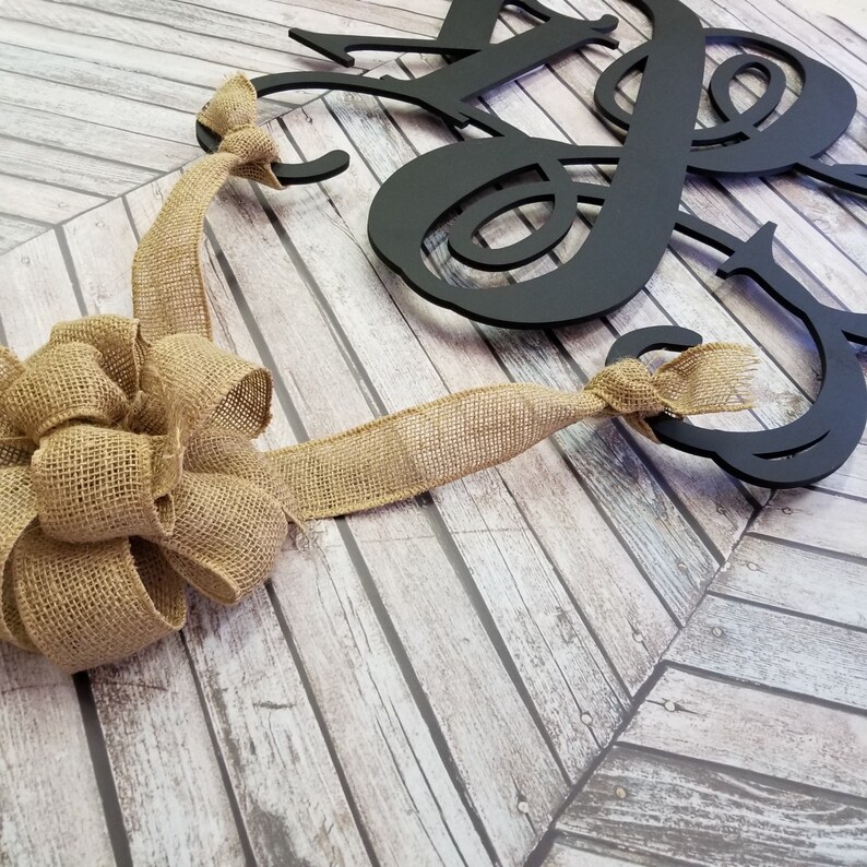 Monogram Door Wreath Initial Door Hanger Dorm Room Etsy