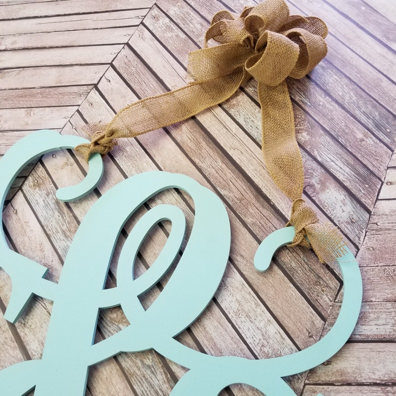 Monogram Door Wreath Initial Door Hanger Dorm Room Etsy