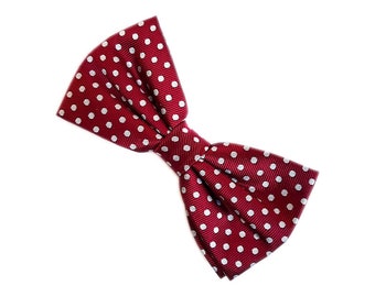 Red and White Polka Dot Bow Tie and Pocket Square