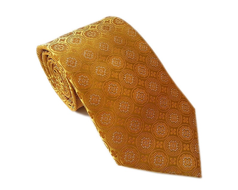 Gold Silk Tie, Mens Ties, Groom Tie, Groomsmen Tie, Luxury Neckties, Handmade Ties, Silk