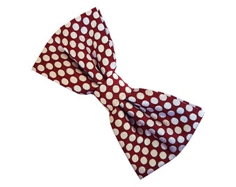 Red and White Polka Dot Bow Tie and Pocket Square