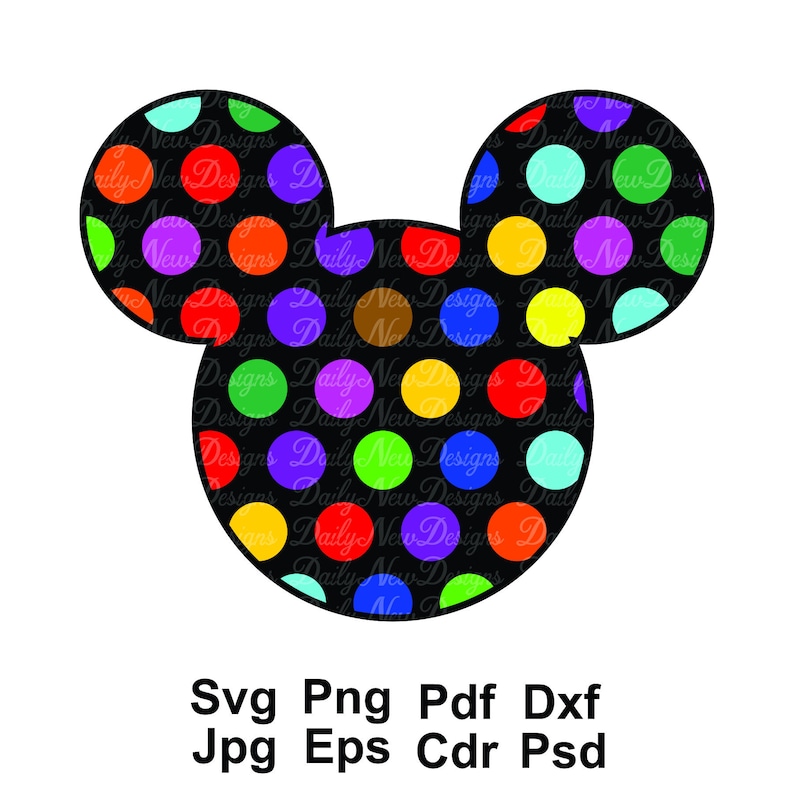 Download Mickey Head Polka Dots Svg / Mickey Svg / Disney Svg ...