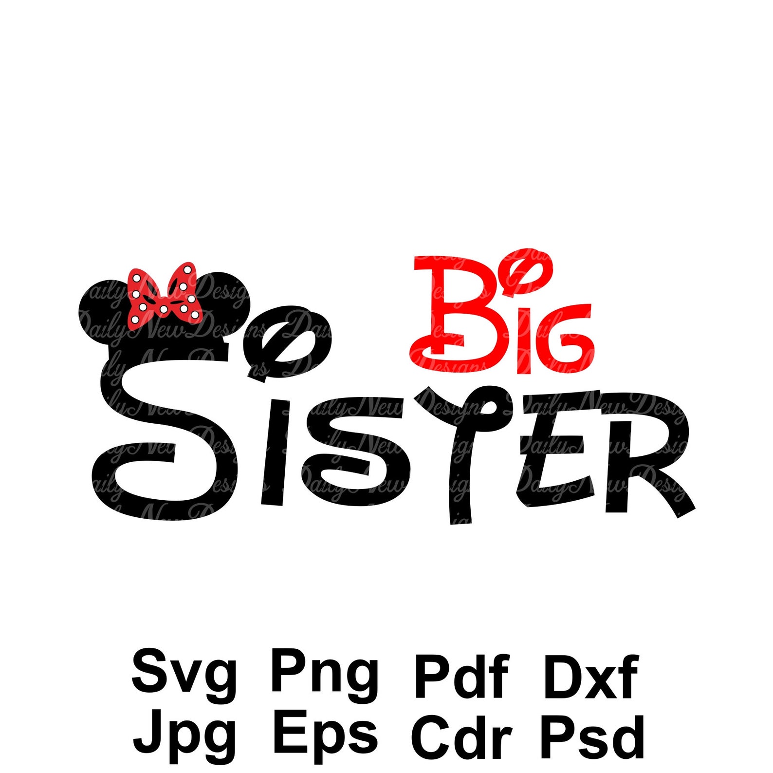 Disney big sister svg little sister svg minnie mouse tshirt