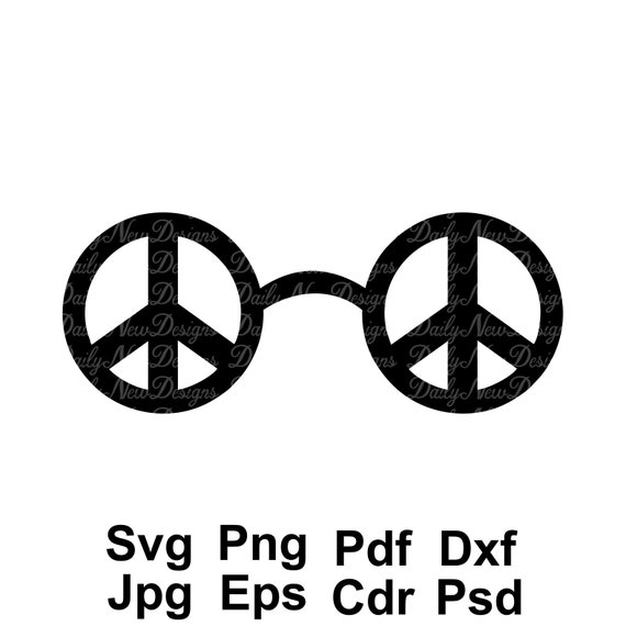 Peace Symbol Glasses Svg Peace Svg Tshirt Svg Mug Svg - Etsy Israel